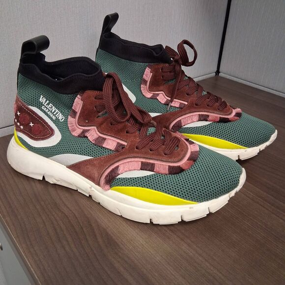 Valentino Garavani Sneakers Heroes Tribe FW 2018 Green Pink Mens Size 12